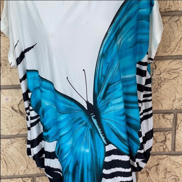 Butterfly oversize large top blouse in style Large beach vacation - Picture 4 of 6